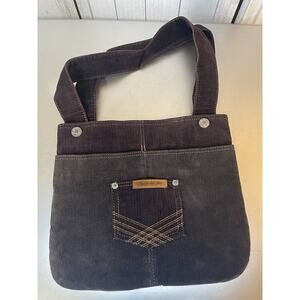 Roxy Tote Bag Y2k Brown Corduroy Front Pocket Vintage Top Handle
